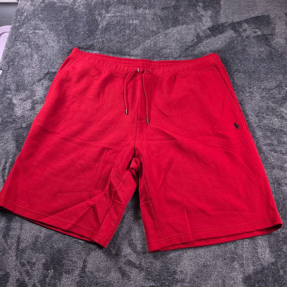 Polo Ralph Lauren Double Knit Active Shorts Mens 3XB Red Gym Wear Lounge Pockets